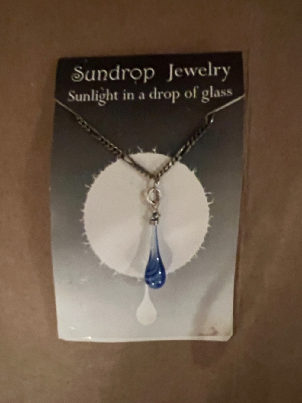 Sterling Silver Sundrop Jewelry Glass Pendant Necklace, NWT